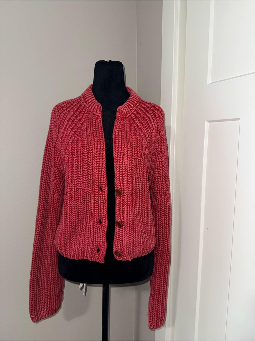 New | Free People Cherry Red Knot Cardigan
